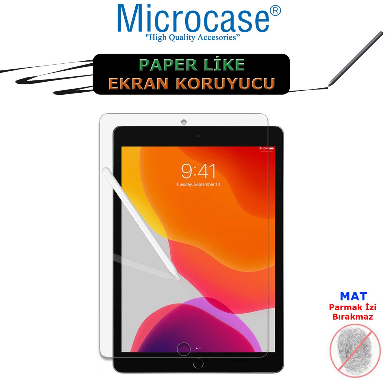 Microcase iPad 7.Nesil 10.2 inch Paper Like Pencil Destekli Kağıt Hissi Veren Mat Ekran Koruyucu