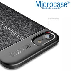 Microcase iPhone SE 2020 Leather Tpu Silikon Kılıf - Siyah