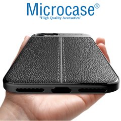 Microcase iPhone SE 2020 Leather Tpu Silikon Kılıf - Siyah