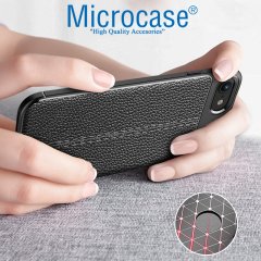 Microcase iPhone SE 2020 Leather Tpu Silikon Kılıf - Siyah