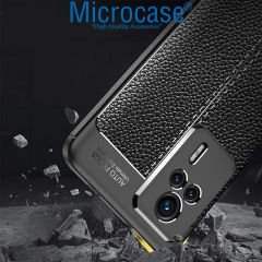Microcase Xiaomi Redmi K60E Leather Serisi Deri Efekt Silikon Kılıf - Siyah AL3337
