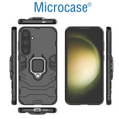 Microcase Samsung S24 Plus  Batman Serisi Yüzük Standlı Armor Kılıf - Siyah AL3349