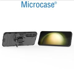 Microcase Samsung S24 Plus  Batman Serisi Yüzük Standlı Armor Kılıf - Siyah AL3349