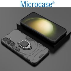 Microcase Samsung S24 Plus  Batman Serisi Yüzük Standlı Armor Kılıf - Siyah AL3349