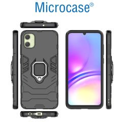 Microcase Samsung  Galaxy A05 Batman Serisi Yüzük Standlı Armor Kılıf - Siyah AL3349