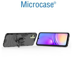 Microcase Samsung  Galaxy A05 Batman Serisi Yüzük Standlı Armor Kılıf - Siyah AL3349