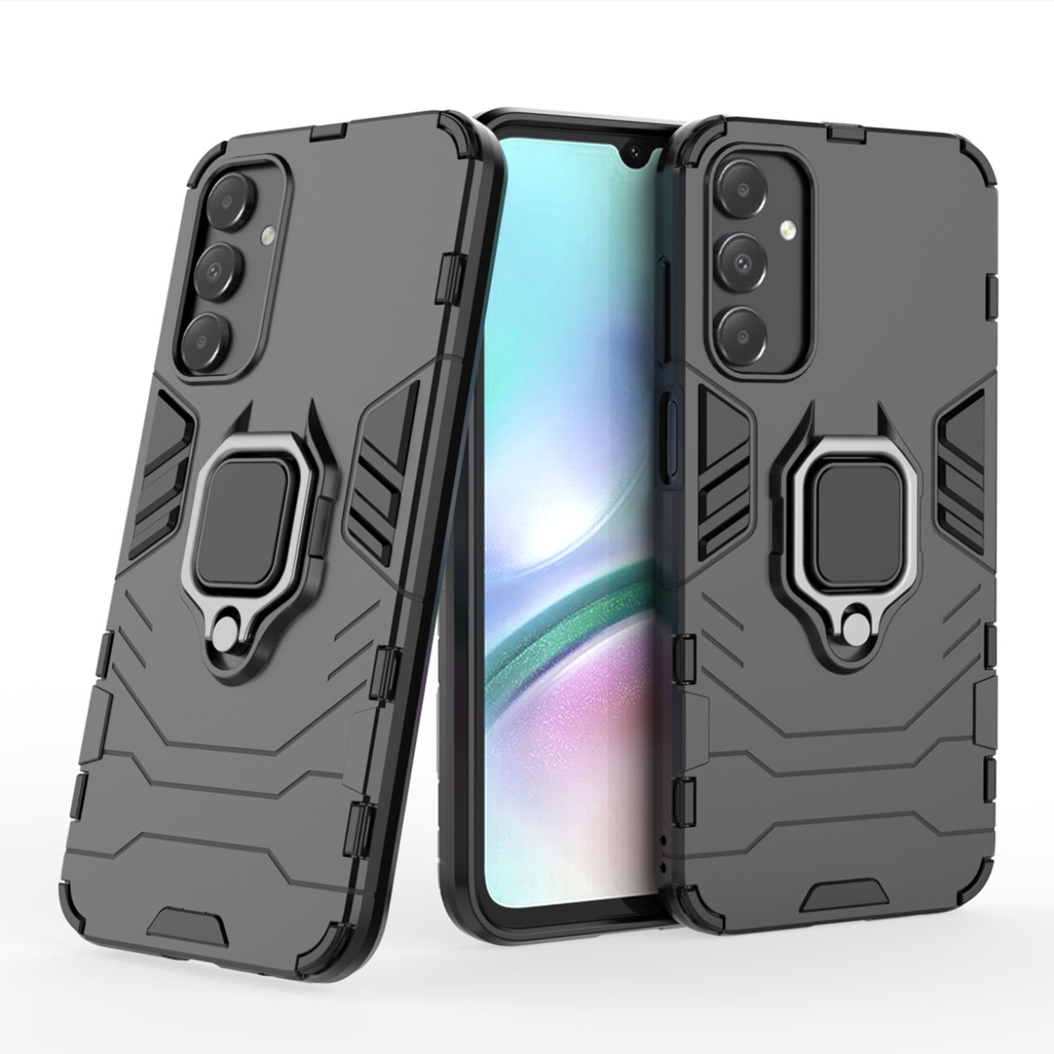 Microcase Samsung A15 5G Batman Serisi Yüzük Standlı Armor Kılıf - Siyah AL3349