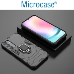 Microcase Samsung A25 5G Batman Serisi Yüzük Standlı Armor Kılıf - Siyah AL3349
