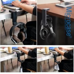 Microcase Masaya Monte Ayarlanabilir 360 Derece Döner Oyuncu Kulaklık Eşya vb. Tutucu Stand - AL4804