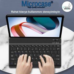 Microcase Samsung Galaxy Tab S9 FE Plus X610 12.4 inch Tablet Bluetooth Klavyeli Standlı Kılıf - BKK4