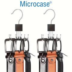 Microcase 360° Döner Kancalı Çok Amaçlı Katlanabilir Dolap İçi Askı Kravat Kemer Şal Çanta Organizeri 2 Adet AL5371