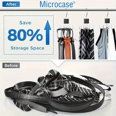Microcase 360° Döner Kancalı Çok Amaçlı Katlanabilir Dolap İçi Askı Kravat Kemer Şal Çanta Organizeri 2 Adet AL5371