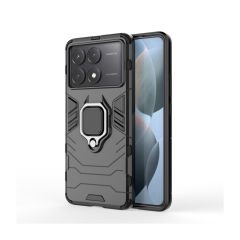 Microcase Poco X6 Pro /Xiaomi Redmi K70E Batman Serisi Yüzük Standlı Armor Kılıf - Siyah AL3349