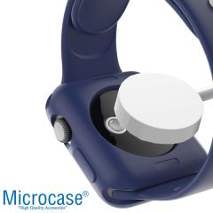 Microcase Apple Watch 7 41 mm Önü Açık Mat Silikon Kılıf - Lacivert