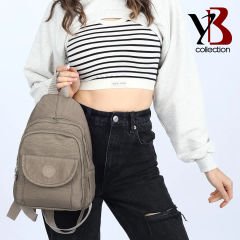 YB Collection Unisex Krinkıl Kumaş Sırt ve El Çantası - AL3629 Bej