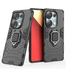 Microcase Poco M6 Pro 4G / Xiaomi Redmi Note 13 Pro 4G Batman Serisi Yüzük Standlı Armor Kılıf - Siyah AL3349