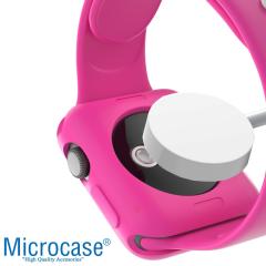 Microcase Apple Watch 7 41 mm Önü Açık Mat Silikon Kılıf - Pembe