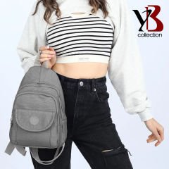 YB Collection Unisex Krinkıl Kumaş Sırt ve El Çantası - AL3629 Gri