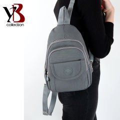 YB Collection Unisex Krinkıl Kumaş Sırt ve El Çantası - AL3629 Gri