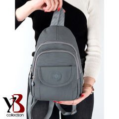 YB Collection Unisex Krinkıl Kumaş Sırt ve El Çantası - AL3629 Gri
