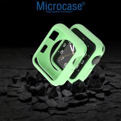 Microcase Apple Watch 7 41 mm Önü Açık Mat Silikon Kılıf - Su Yeşili