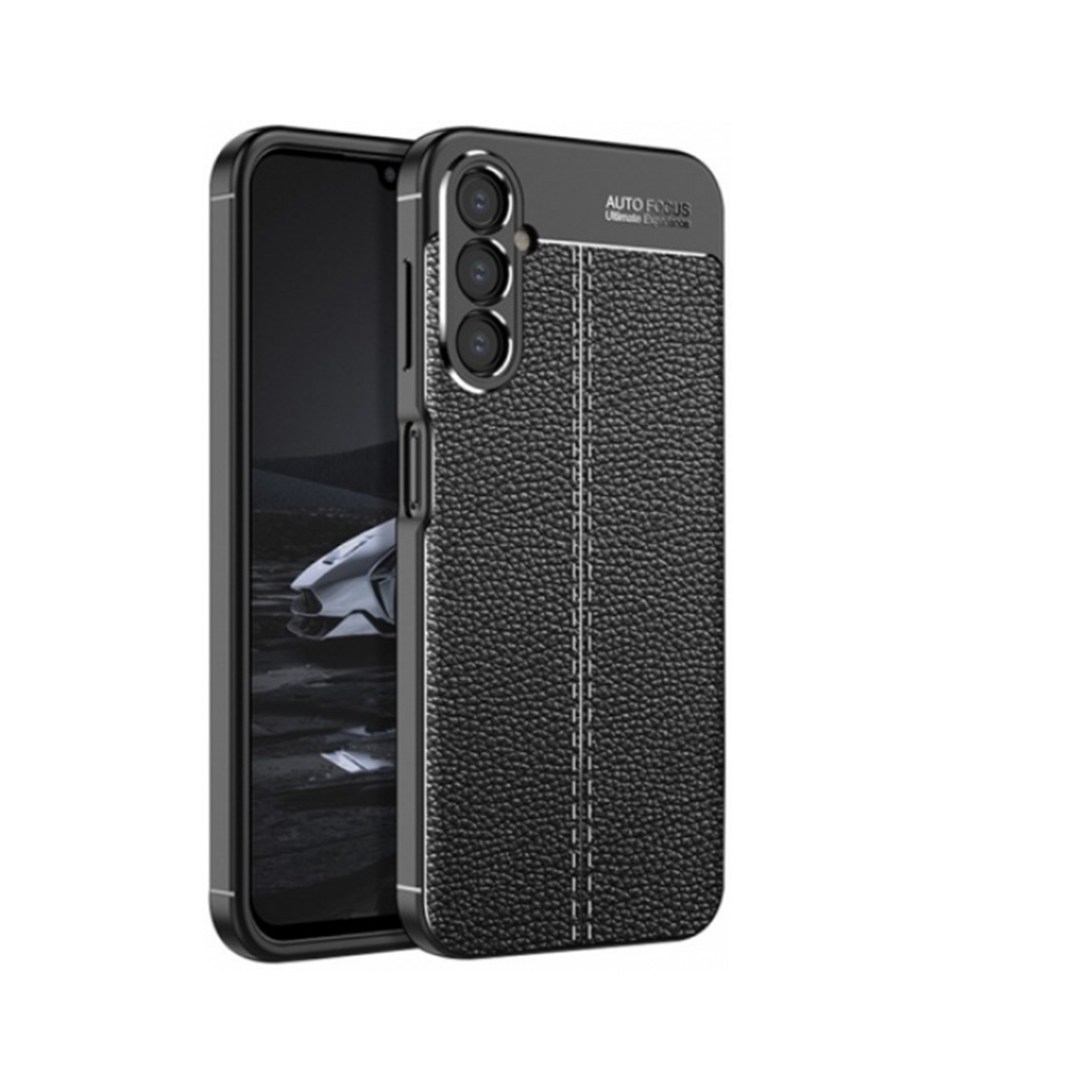Microcase Samsung S24 Leather Serisi Deri Efekt Silikon Kılıf - Siyah Al3337