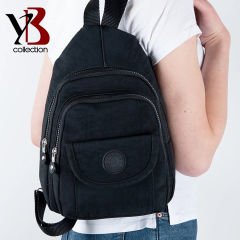 YB Collection Unisex Krinkıl Kumaş Sırt ve El Çantası - AL3629 Siyah