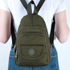 YB Collection Unisex Krinkıl Kumaş Sırt ve El Çantası - AL3629 Yeşil