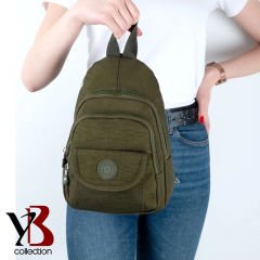 YB Collection Unisex Krinkıl Kumaş Sırt ve El Çantası - AL3629 Yeşil