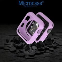 Microcase Apple Watch 7 45 mm Önü Açık Mat Silikon Kılıf - Eflatun