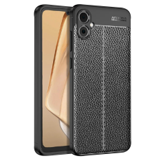Microcase Samsung Galaxy A05 Leather Serisi Deri Efekt Silikon Kılıf - Siyah Al3337