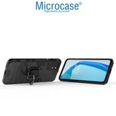 Microcase OnePlus 9R Batman Serisi Yüzük Standlı Armor Kılıf - Siyah