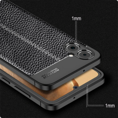 Microcase Samsung Galaxy A05 Leather Serisi Deri Efekt Silikon Kılıf - Siyah Al3337