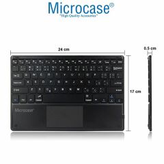 Microcase Samsung Galaxy Tab S9 FE Plus X610 12.4 inch Tablet Bluetooth Touchpad Klavye + Bluetooth Mouse + Standlı Kılıf - BKK7