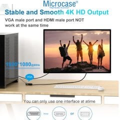 Microcase Displayport To HDMI + VGA Kablo Port Çevirici Dönüştürücü- AL4809