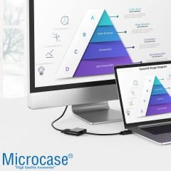 Microcase Displayport To HDMI + VGA Kablo Port Çevirici Dönüştürücü- AL4809