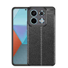 Microcase Poco X6 /Xiaomi Redmi Note 13 PRO 5G Leather Serisi Deri Efekt Silikon Kılıf - Siyah Al3337
