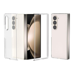 Microcase Samsung Galaxy Z Fold 7 ile Uyumlu Sert Kristal Kapaklı Kılıf Şeffaf- AL3157