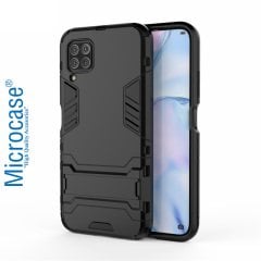 Microcase Huawei P40 Lite Alfa Serisi Armor Standlı Perfect Koruma Kılıf - Siyah