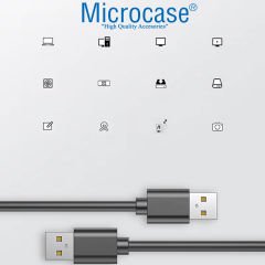 Microcase USB A to USB A iki ucu Erkek Çift Taraflı USB 2.0 Kablo 30 cm AL4773