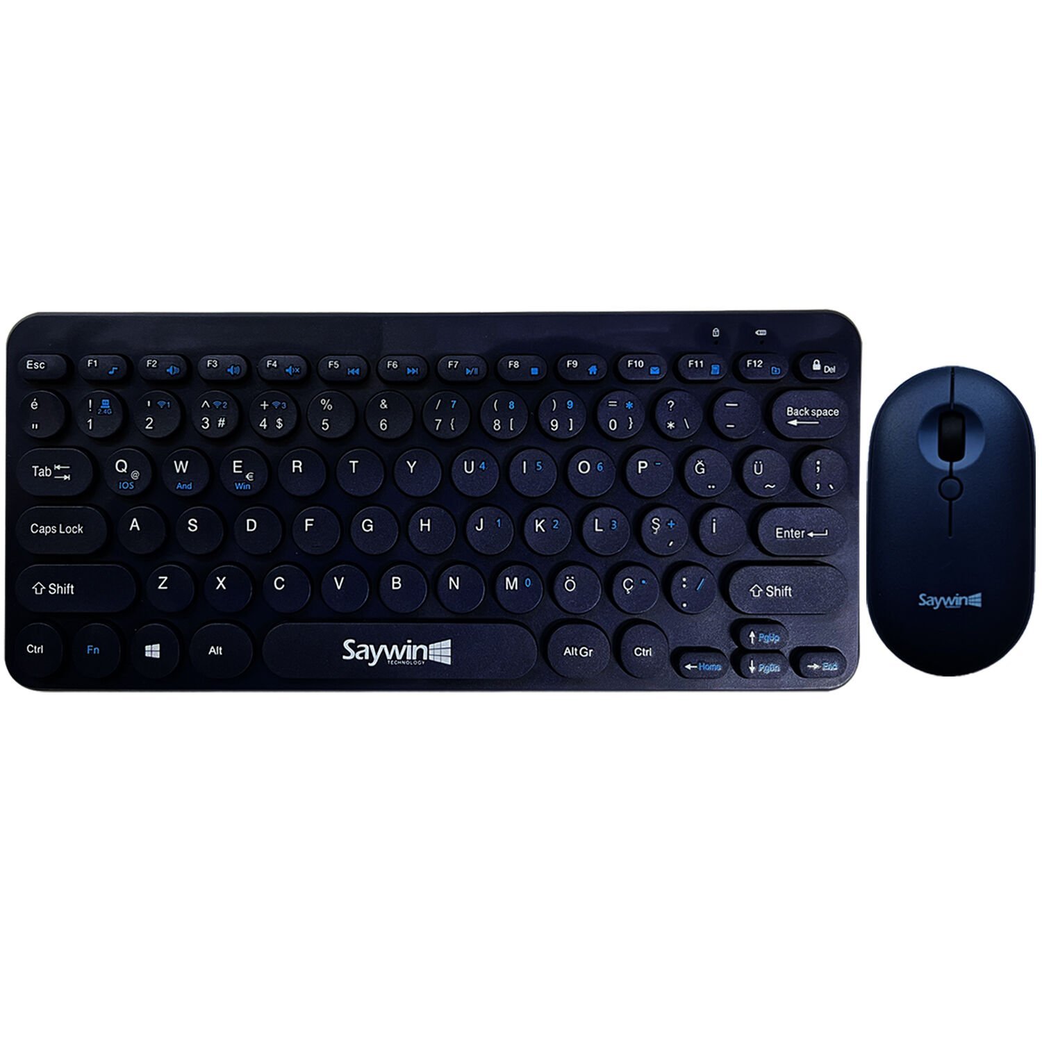 Microcase SW-500 Yuvarlak Tuşlu Taşınabilir Kablosuz Bluetoothlu Q Klavye Mouse Set AL4176