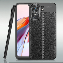 Microcase Poco M6 5G /Xiaomi Redmi 13C 5G Leather Serisi Deri Efekt Silikon Kılıf - Siyah Al3337