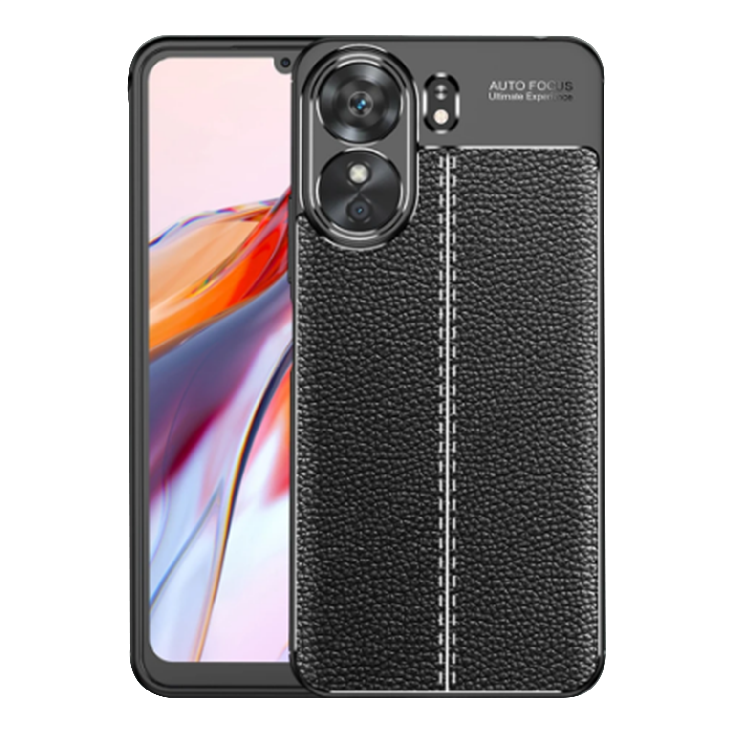 Microcase Poco M6 5G /Xiaomi Redmi 13C 5G Leather Serisi Deri Efekt Silikon Kılıf - Siyah Al3337