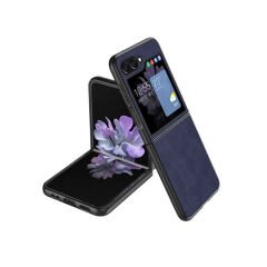 Microcase Samsung Galaxy Z Flip 7 için Deri Desenli Plastik Koruma Kılıf - AL3156