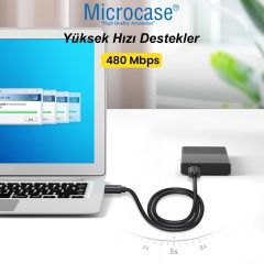 Microcase USB A to USB A iki ucu Erkek Çift Taraflı USB 2.0 Kablo 50 cm AL4774