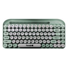 Microcase SW-05 Yuvarlak Tuşlu Telefon Tablet Tutuculu Taşınabilir Kablosuz Bluetoothlu Q Klavye AL4177