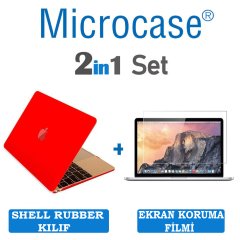 Microcase Macbook Pro 13.3 Shell Rubber Kapak Kılıf + Ekran Filmi