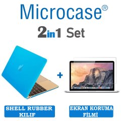 Microcase Macbook Pro 13.3 Shell Rubber Kapak Kılıf + Ekran Filmi