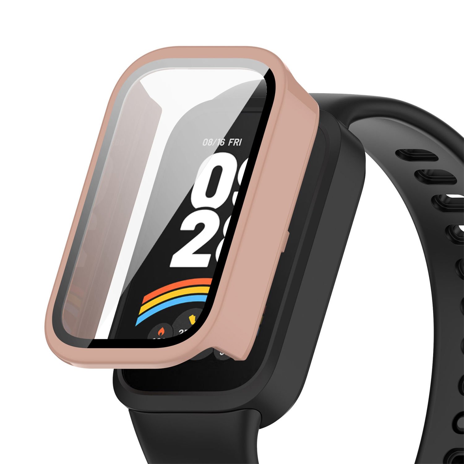 Microcase Xiaomi Smart Band 9 Active için   Ekran Korumalı Sert Rubber Kılıf - AL3173