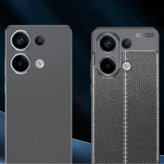 Microcase Poco M6 Pro 4G / Redmi NOTE 13 PRO 4G Leather Serisi Deri Efekt Silikon Kılıf - Siyah Al3337
